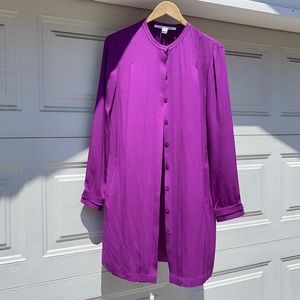 DVF magenta silk tshirt dress